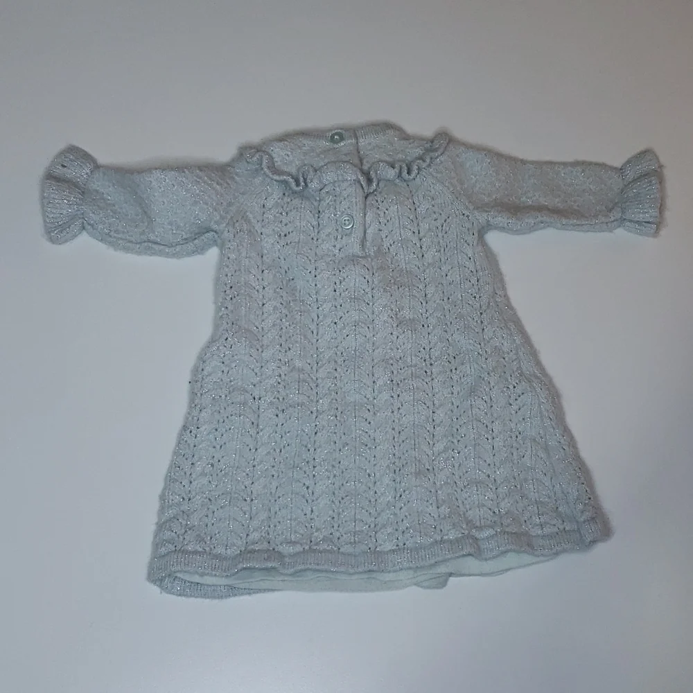 JANIE & JACK Knit Dress Tunic Metallic Sparkle Ruffle - Picture 4 of 6